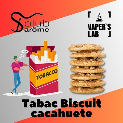 Фото, Видео, Пищевой ароматизатор для вейпа Solub Arome "Tabac Biscuit cacahuete" (Табак и арахисовое печенье) 