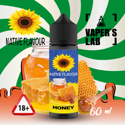 Фото заправки для електронних сигарет native flavour honey 60 ml