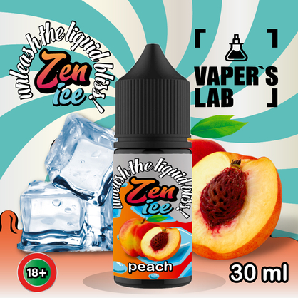 Фото солевая жидкость zen salt ice peach 30ml