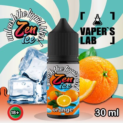 Фото сольова жижа для пода zen salt ice orange 30ml