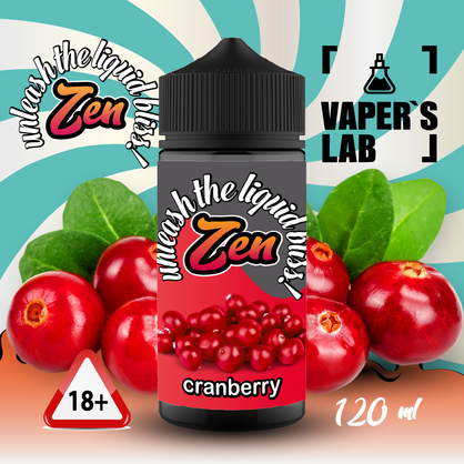 Фото заправка для вейпа з нікотином zen cranberry