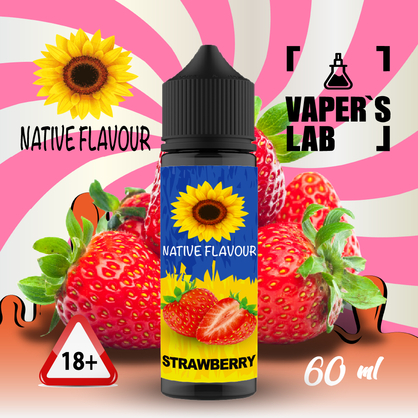 Фото заправка до електронної сигарети native flavour strawberry 60 ml