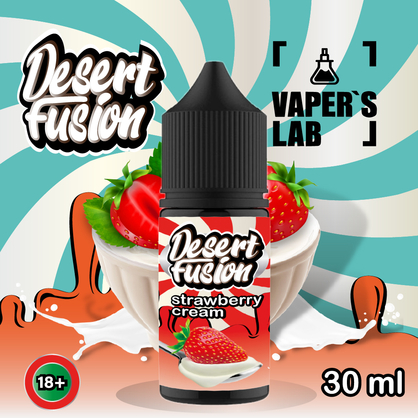 Фото сольова жижа для пода dessert fusion salt strawberry cream 30 ml