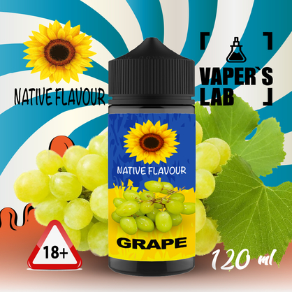 Фото заправка для вейпа native flavour grape 120 ml