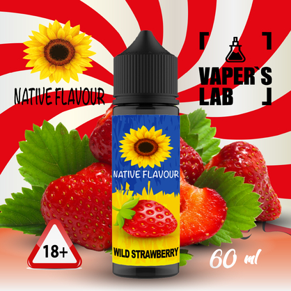 Фото купити заправку для вейпа native flavour wild strawberry 60 ml