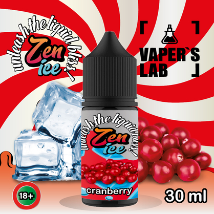 Фото сольова жижа для пода zen salt ice cranberry 30ml