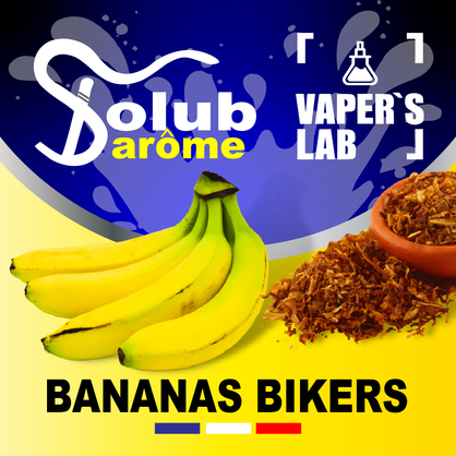 Фото, Відеоогляди на Натуральні ароматизатори для вейпа Solub Arome "Banana\'s Bikers" (М'який смак тютюну з бананом) 