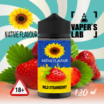 Фото заправка для вейпа дешево native flavour wild strawberry 120 ml