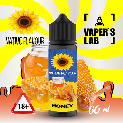 Фото заправки для електронних сигарет native flavour honey 60 ml