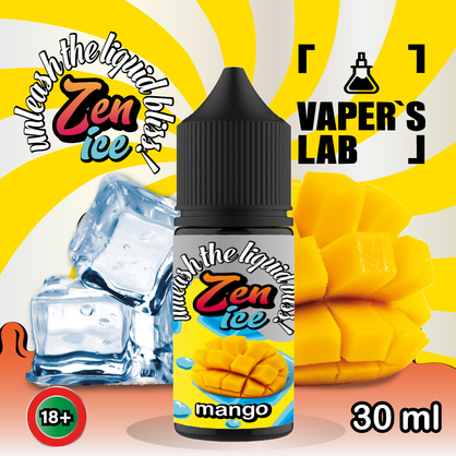 Фото сольова жижа для пода zen salt ice mango 30ml