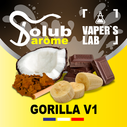 Фото, Відеоогляди на Ароматизатори для рідини вейпів Solub Arome "Gorilla V1" (Банан кокос шоколад та тютюн) 