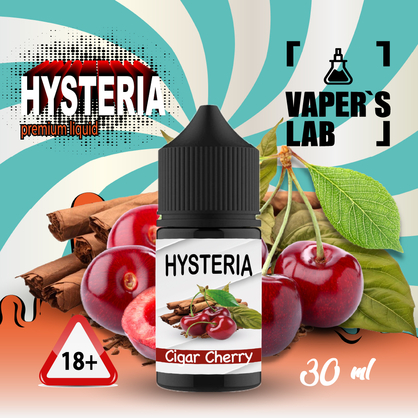 Фото, Видеообзор на жижку Salt Hysteria Salt Cigar Cherry 30 ml