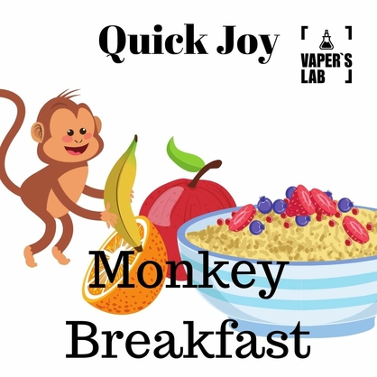 Фото, Видео на Заправки до вейпа Quick Joy Monkey Breakfast 100 ml