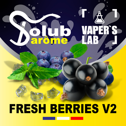 Фото, Відеоогляди на Натуральні ароматизатори для вейпа Solub Arome "Fresh Berries v2" (Чорниця смородина м'ята ментол) 