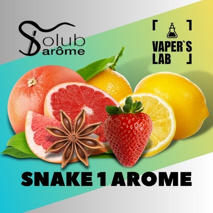 Фото, Видео, Ароматизаторы для жидкостей Solub Arome "SNAKE 1 AROME" (Клубника лимон грейпфрут и анис) 