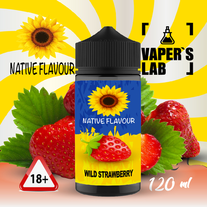 Фото заправка для вейпа дешево native flavour wild strawberry 120 ml