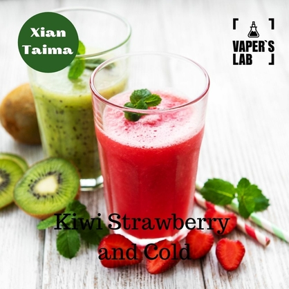 Фото, Видео, ароматизатор для самозамеса Xi'an Taima "Kiwi Strawberry and Cold" (Киви с клубникой и холодком) 