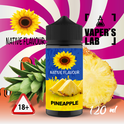 Фото жидкость для вейпа без никотина native flavour pineapple 120 ml