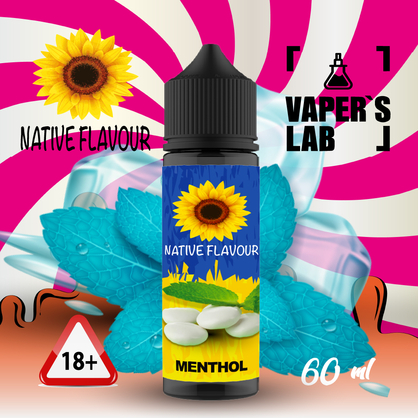 Фото жидкость для вейпа без никотина native flavour menthol 60 ml