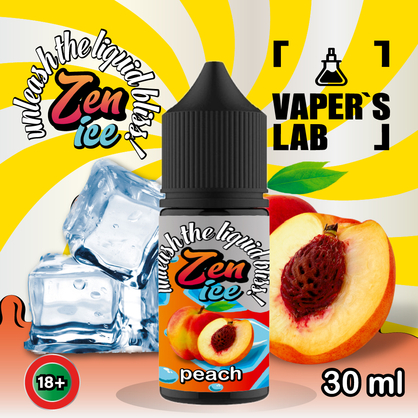 Фото солевая жидкость zen salt ice peach 30ml