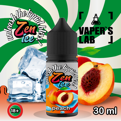 Фото солевая жидкость zen salt ice peach 30ml