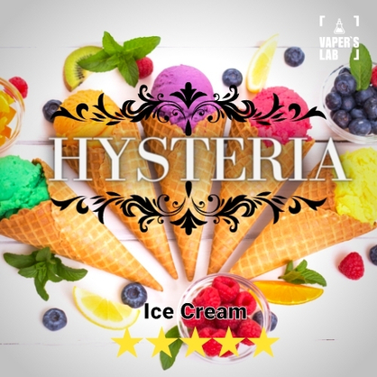 Фото безнікотинова рідина hysteria ice cream 30 ml