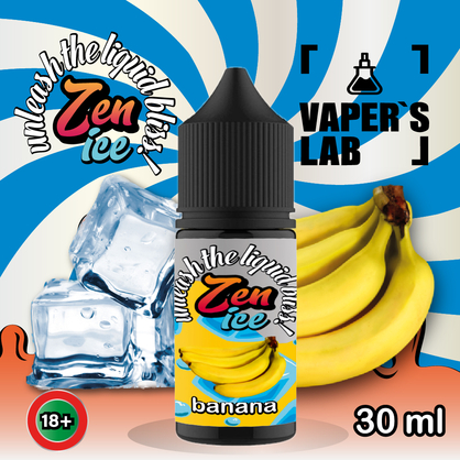 Фото сольова жижа для пода zen salt ice banana 30ml