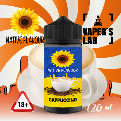 Фото жижа для вейпа без нікотину дешево native flavour cappuccino 120 ml