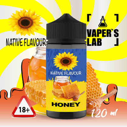 Фото рідина для електронних сигарет із нікотином native flavour honey 120ml