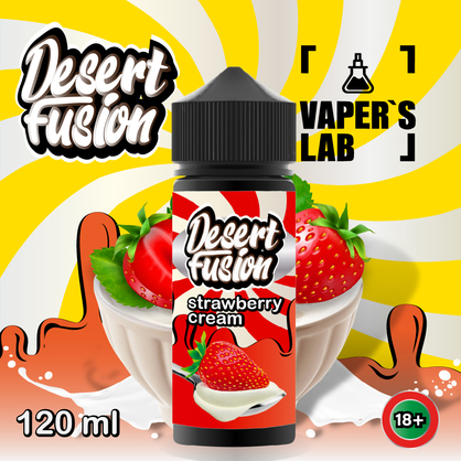 Фото рідини для вейпа dessert fusion strawberry cream 120 ml