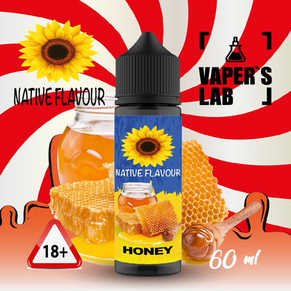 Фото заправки для електронних сигарет native flavour honey 60 ml