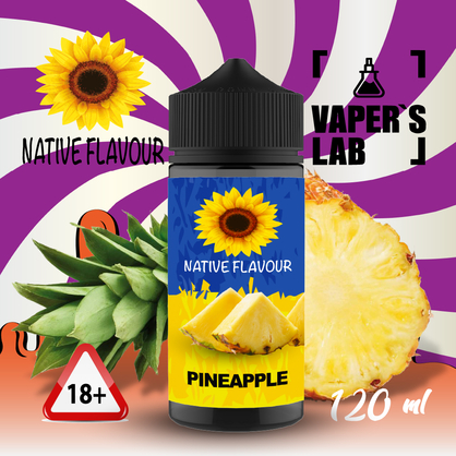 Фото жидкость для вейпа без никотина native flavour pineapple 120 ml