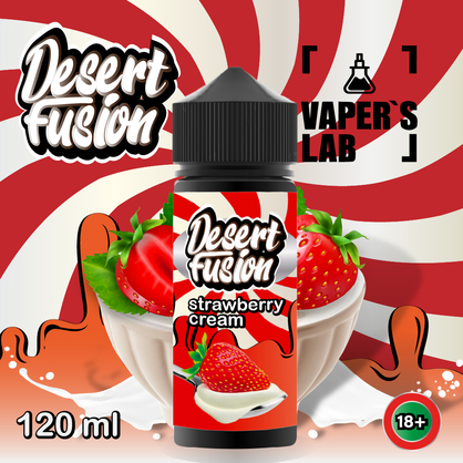 Фото рідини для вейпа dessert fusion strawberry cream 120 ml