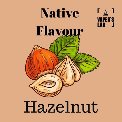 Фото купити заправку для вейпа без нікотину native flavour hazelnut 120 ml