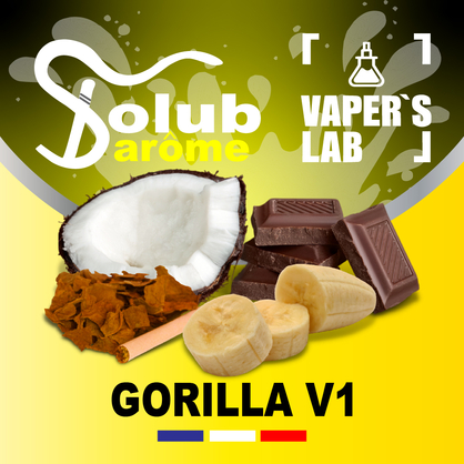 Фото, Відеоогляди на Ароматизатори для рідини вейпів Solub Arome "Gorilla V1" (Банан кокос шоколад та тютюн) 