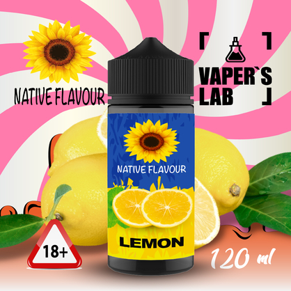 Фото рідина для вейпа без нікотину native flavour lemon 120 ml