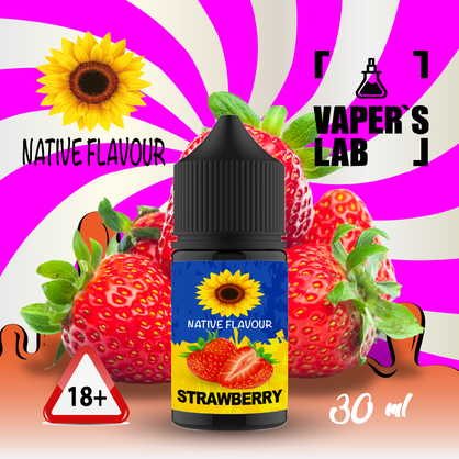 Фото сольова жижа top native flavour salt strawberry 30 ml