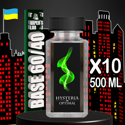 БФото, Видео аза для вейпов  Hysteria Наборы базы для электронных сигарет 500 мл 10 шт