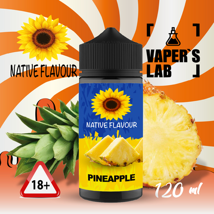 Фото жидкость для вейпа без никотина native flavour pineapple 120 ml