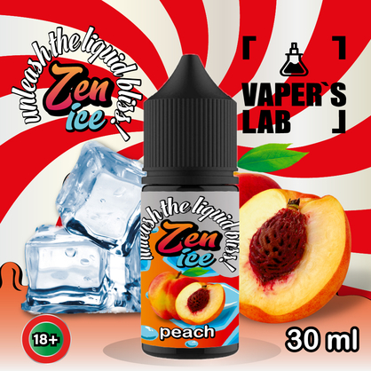 Фото солевая жидкость zen salt ice peach 30ml