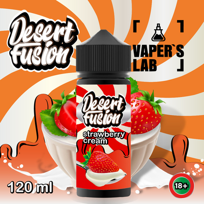 Фото жижи для вейпа dessert fusion strawberry cream 120 ml