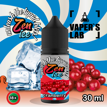 Фото сольова жижа для пода zen salt ice cranberry 30ml