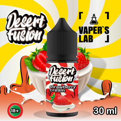 Фото сольова жижа для пода dessert fusion salt strawberry cream 30 ml